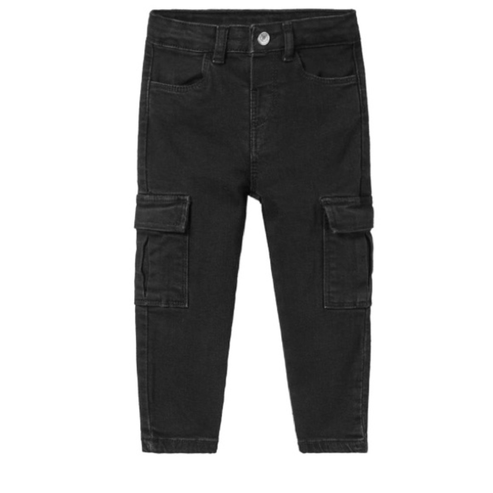 Zara toddler black denim cargo jeans